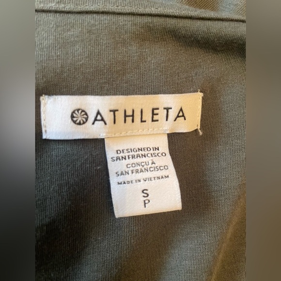 Athleta Della Tank Ruched Waist Dress Tuscan Olive Green Size S Stretch Casual - Picture 2 of 11